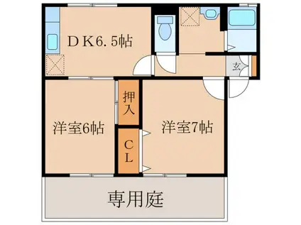 ビューテラス旭原A(2DK/1階)の間取り写真