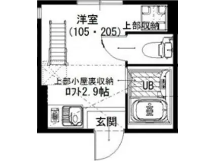 プライムテラス川崎浅田(ワンルーム/1階)の間取り写真