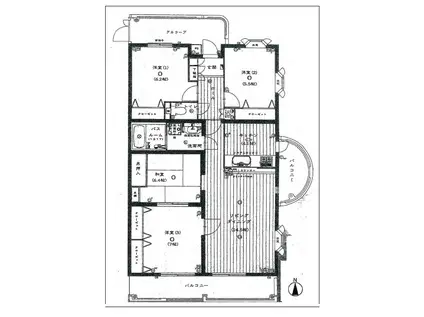 アーバンライフ楊子(4LDK/1階)の間取り写真