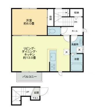 アーク世田谷代田 A棟(1LDK/2階)の間取り写真