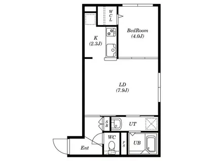 シティレジデンス南郷13丁目(1LDK/2階)の間取り写真