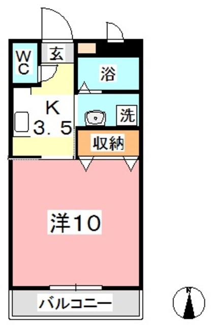 フジパレス(1K/2階)の間取り写真