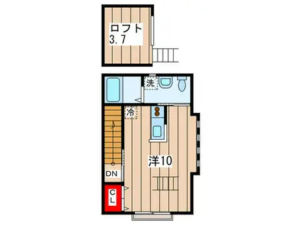 メゾン・M(ワンルーム/2階)の間取り写真