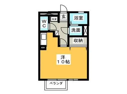 グリーンヴィラ(ワンルーム/1階)の間取り写真