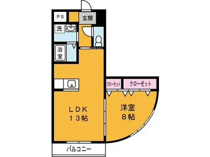 DREAM YS(1LDK/2階)の間取り写真