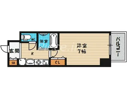 エスリード南森町駅前(1K/7階)の間取り写真