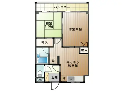 メゾン浜田山(2DK/2階)の間取り写真