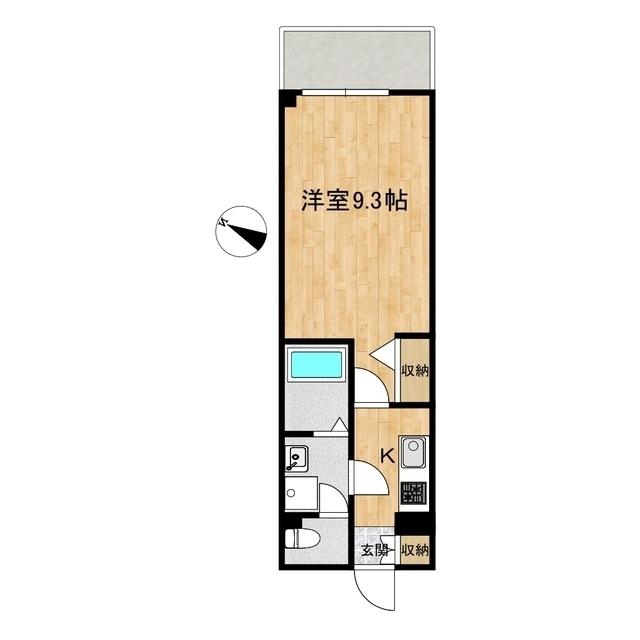 フィネストリーノ水戸南町(1K/1階)の間取り写真