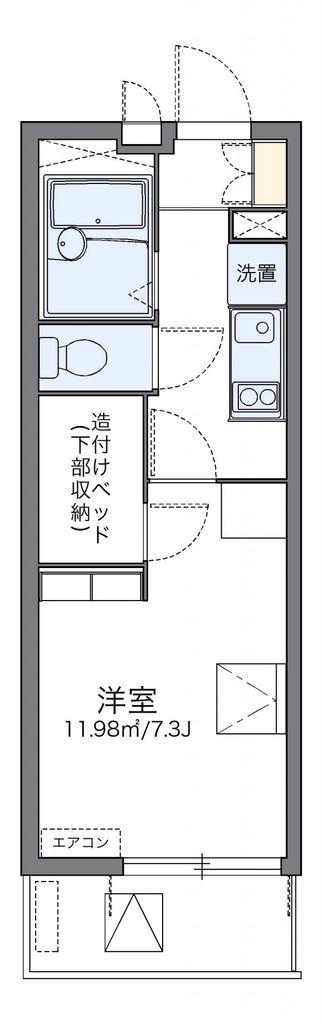 レオパレスグリーンバレー内谷(1K/3階)の間取り写真