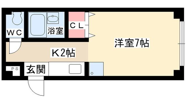 フレンドリー司(ワンルーム/1階)の間取り写真