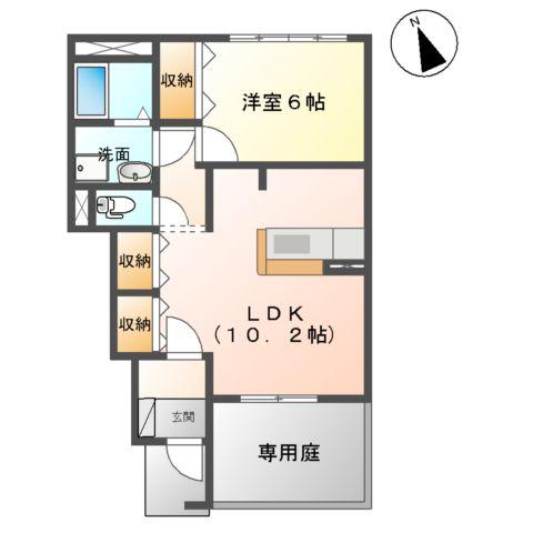 センチュリーカーサ 章(1LDK/1階)の間取り写真