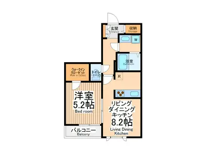 ティーズガーデン川崎大師2棟(1LDK/3階)の間取り写真