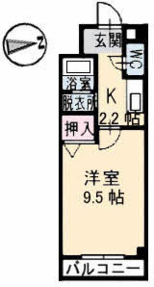 メゾンフローラ(1K/2階)の間取り写真