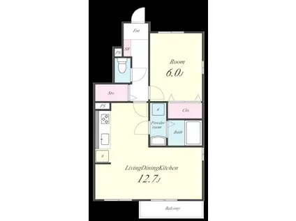 プランドールソフィアI(1LDK/1階)の間取り写真