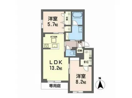 ブルームステージ(2LDK/1階)の間取り写真