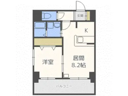 サンコート本通ガーデンヒルズ(1LDK/5階)の間取り写真