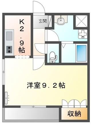 シェルル万場(1K/1階)の間取り写真