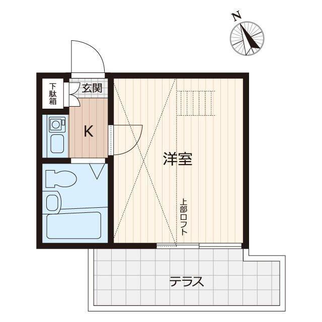 エイコウハイツA(1K/2階)の間取り写真