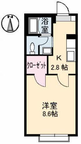 サンパレス四季(1K/2階)の間取り写真