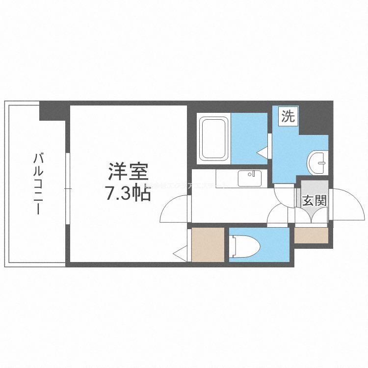CASSIA福島駅前(1K/6階)の間取り写真