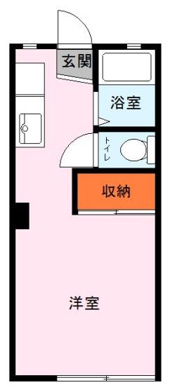 ボナールハイム(ワンルーム/1階)の間取り写真