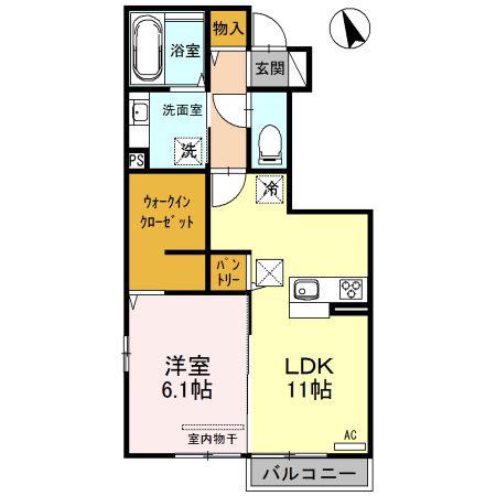 アイリス(1LDK/1階)の間取り写真