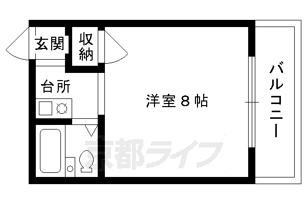 アベニュー上賀茂(1K/3階)の間取り写真