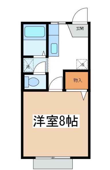 FRAGRANCE ウエスト A棟(1K/2階)の間取り写真