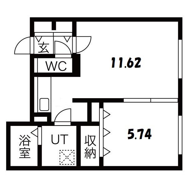 SAKURAコンフォートK(1LDK/2階)の間取り写真