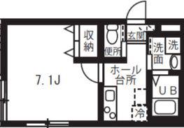 ディアコート南行徳(1K/3階)の間取り写真