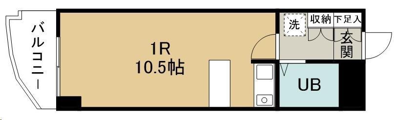 リシャール宮城野(ワンルーム/2階)の間取り写真