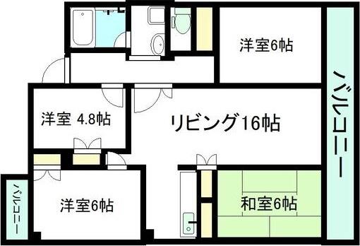 山王S棟(4LDK/5階)の間取り写真