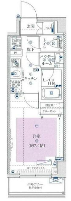 ユリカロゼ西新井(1K/3階)の間取り写真