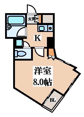 サニーコート(1K/2階)の間取り写真