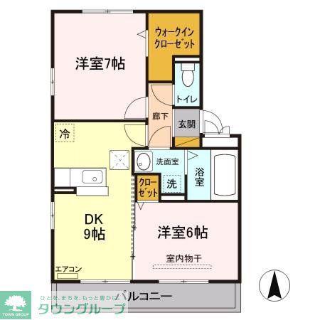 フェアリーテイル(2DK/1階)の間取り写真