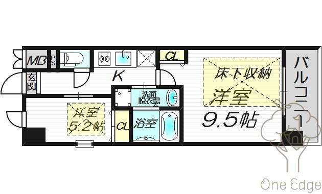 ノース VILLAGE BIRTH PLACE 本館(2K/5階)の間取り写真