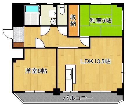 リ・エクラ(2LDK/4階)の間取り写真