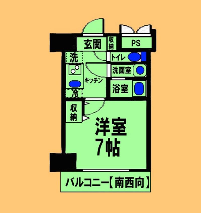 グランベルデ橋本(1K/3階)の間取り写真