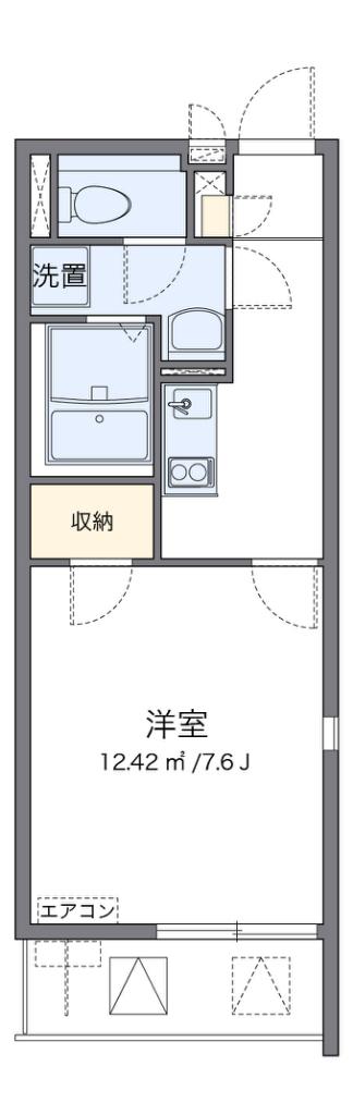 クレイノグランメゾンアオイ(1K/2階)の間取り写真