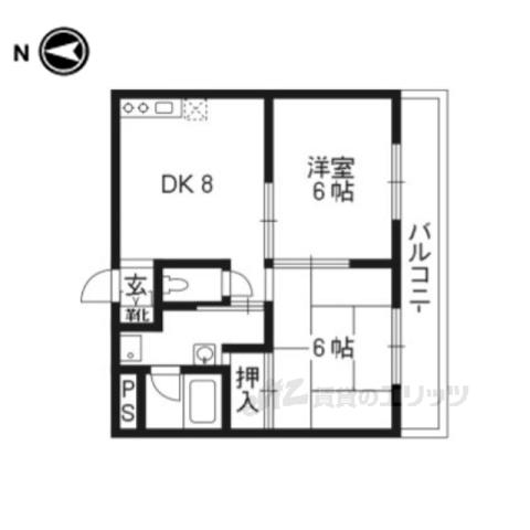 上阿達谷口マンション(2DK/2階)の間取り写真