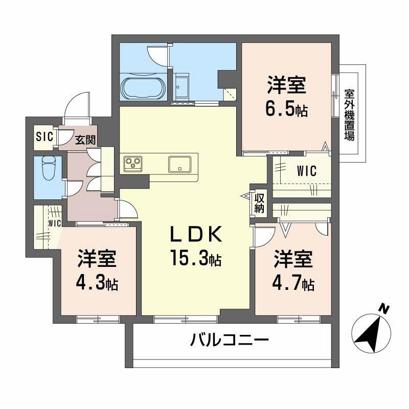 シャーメゾン上大利レジデンス(3LDK/3階)の間取り写真