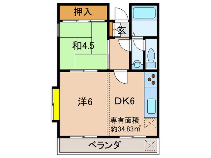 松野ビル西棟(2DK/2階)の間取り写真