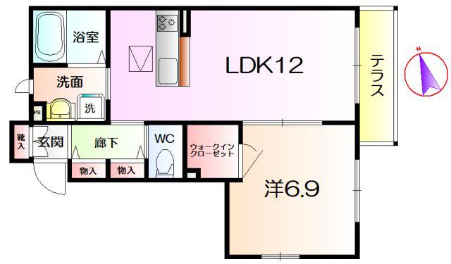 シャーメゾントモ(1LDK/1階)の間取り写真