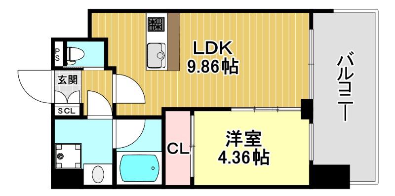 プレジオ塚本ASIAN(1LDK/2階)の間取り写真