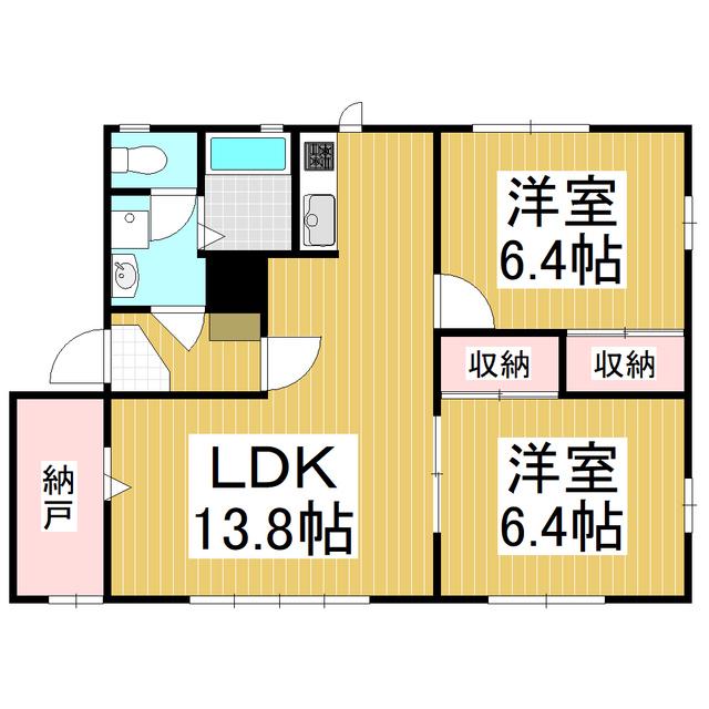 シティクレストA(2LDK/2階)の間取り写真