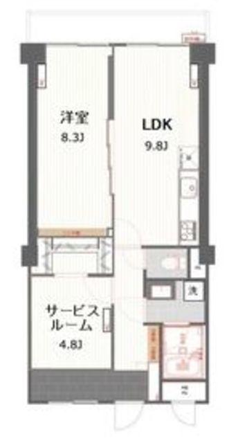 メゾンサンシャイン(1SLDK/8階)の間取り写真