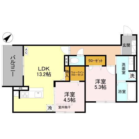 ステラフォーリア(2LDK/3階)の間取り写真
