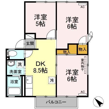 フレグランスAP(3DK/2階)の間取り写真