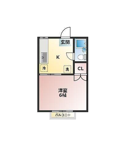エステートピアホッタ(1K/2階)の間取り写真