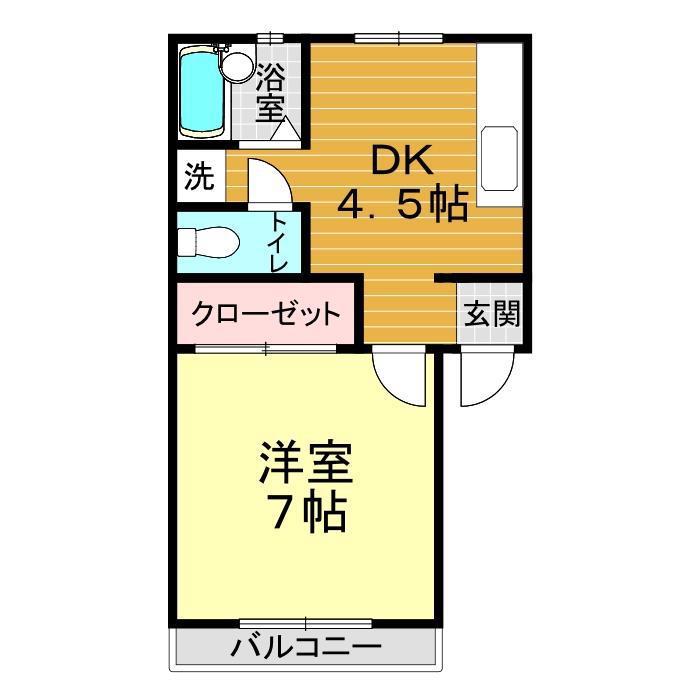 ファミールあとう(1DK/1階)の間取り写真